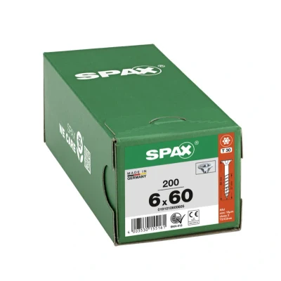 Afbeelding van Spax T star spaanplaatschroef vz pk 6.0x60mm Torx TX30 (200 st)