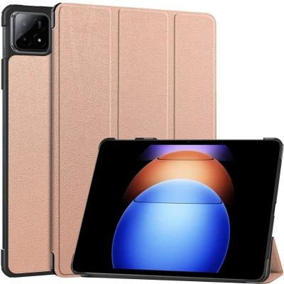 Afbeelding van Case2go Tablet hoes geschikt voor Xiaomi Pad 6S Pro Tri fold Case Auto/Wake functie Rose Goud