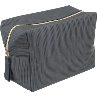 Afbeelding van Toilettas/make up etui/opberg tasje grijs 20 x 15 30 cm Toilettassen