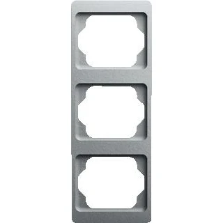 Afbeelding van Abb busch jaeger alpha exclusive 3 voudig afdekraam verticaal 223x81x11mm ip20 titanium 2cka001754a4128