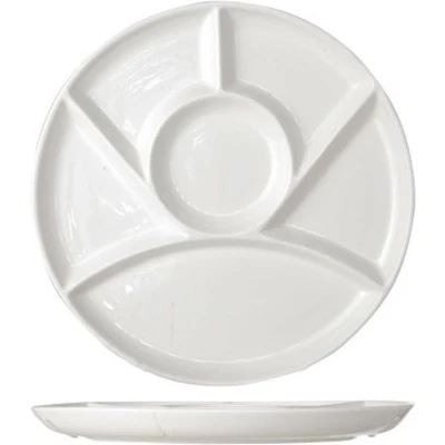 Afbeelding van Wit gourmet/fondue/bbq rond bord 24 cm Gourmetborden