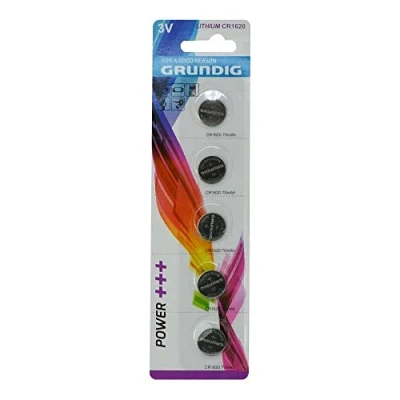 Afbeelding van 5 Grundig Knoopcelbatterijen CR1620 3V