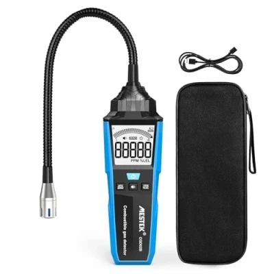 Afbeelding van Gasdetector Gas Lekdetector Gasmelder MESTEK Aardgas Methaan Propaan Butaan LPG Brandbaar sensor Draagbare 50000PPM Digitaal LED display Geluid Alarm voor Huishoudelijke Keuken Mobiele Camper Garage