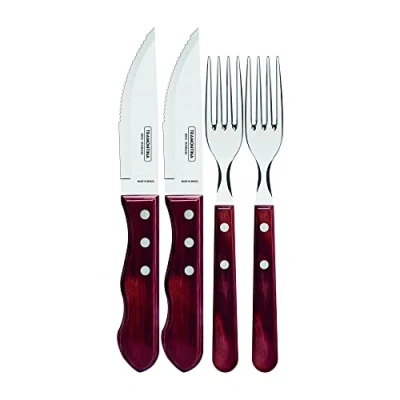 Afbeelding van Tramontina Churrasco bestekset Jumbo 4 delig rood