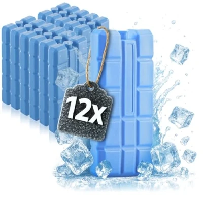 Afbeelding van COM FOUR® 12x cold pack in blauw koelelementen voor koelbox en koeltas coldpacks huishoudens vrije tijd