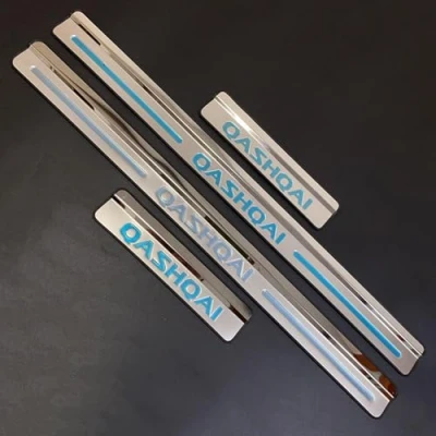 Afbeelding van 4 Stuks Roestvrijstalen Auto Instaplijsten Beschermstrips voor Nissan Qashqai 2024 2023 2022 2021 2017, Kick Platen Protector Sierstrips