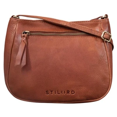 Afbeelding van STILORD &#039;Samira&#039; handtas leder vrouwen te dragen Vintage schoudertas voor dames avondtas Elegant echt lederen tas, Kleur:texas bruin
