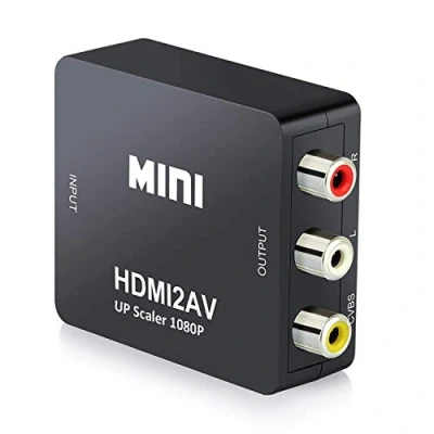 Afbeelding van QGECEN HDMI naar RCA adapter, converter, composiet AV CVBS video audio ondersteuning PAL/NTSC voor Xbox 360/One, Playstation 3/4/5, DVD, Android TV Box, Fire Stick, Roku