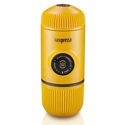 Afbeelding van WACACO Nanopresso Draagbaar Espressomachine, 18 Bar Druk Handmatige Koffiezetapparaten, Upgrade versie van Minipresso, Draagbare Koffiemachine voor Kantoor, Fietsen, Hiking, Geel