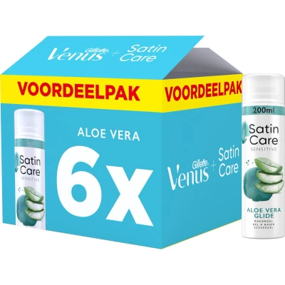 Afbeelding van Gillette Satin Care Aloe Vera Glide scheergel 6 x 200 ml voordeelverpakking
