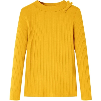 Afbeelding van Kindershirt met lange mouwen 104 okerkleurig