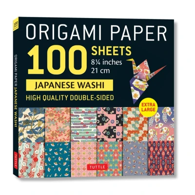 Afbeelding van Origami Paper 100 Sheets Japanese Washi 8 1/4&quot; (21 cm): Extra Large Double Sided Printed with 12 Different Designs (Instructions for 5 Projects Included)