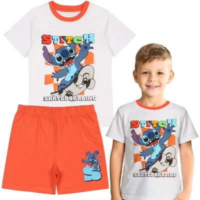 Afbeelding van DISNEY Stitch KATOENEN TWEEDELIG pyjama voor DE ZOMER jongens met korte mouwen 100% KATOEN
