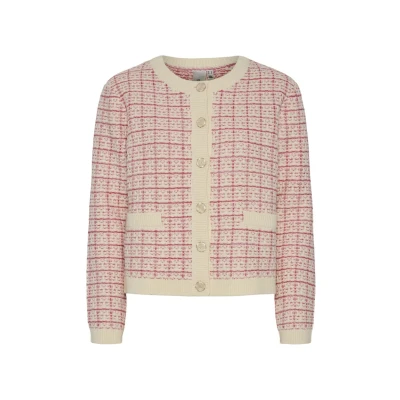 Afbeelding van YAS Yaslivia Vest, Dames, Maat: Medium, Birch pattern raspberry sorbet pirouette