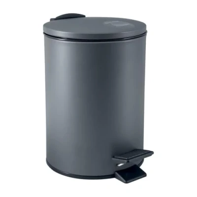 Afbeelding van Spirella Pedaalemmer Cannes donkergrijs 3 liter metaal L17 x H25 cm soft close toilet/badkamer