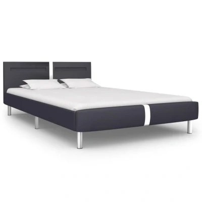 Afbeelding van Bedframe met LED kunstleer zwart 140x200 cm