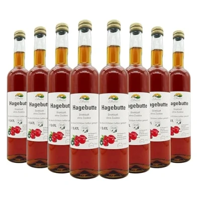 Afbeelding van Bleichhof Rozenbottelsap 100% direct sap, natuurlijk en veganistisch, zonder toegevoegde suiker, 8 stuks (8 x 0,47 l)