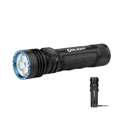 Afbeelding van OLIGHT Seeker 4 Pro LED zaklamp met holster, 4600 lumen 260 meter, USB C oplaadbare zaklamp, 15 dagen batterijduur, draagbare voor dagelijks gebruik, buiten (zwart neutraal wit)