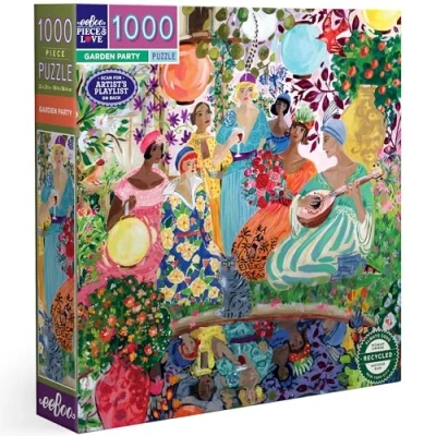 Afbeelding van eeBoo Garden Party gerecycled karton, kleurrijke puzzel, 1000 stukjes, afmetingen 58,5 cm zijkant, PZTGPY