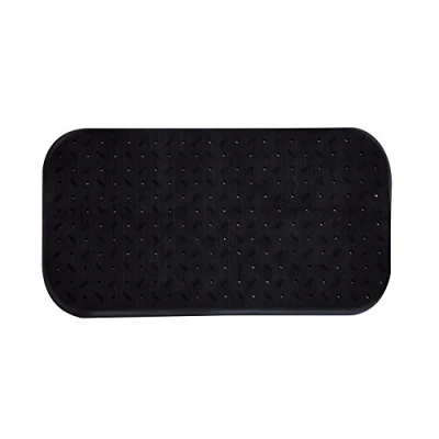 Afbeelding van MSV Douche/bad anti slip mat badkamer rubber zwart 36 x 76 cm Badmatjes