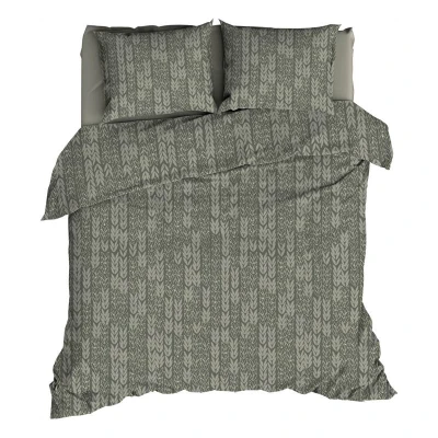 Afbeelding van Dekbedovertrek Romanette Barley Nordic Green Katoen 260 x 200 / 220 cm Extra Breed