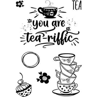 Afbeelding van Creative Expressions Designer Boutique Clear Stamp A6 Tea riffic (UMSDB159) (DISCONTINUED)