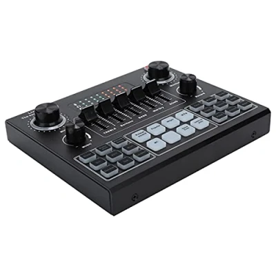 Afbeelding van Professionele geluidskaart, V9 geluidskaart Stereo audiomixer met 16 Geluidseffecten Mobiele Telefoon Computer Live voor Computerspel uitzending (Bluetooth versie)