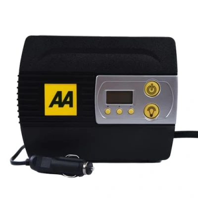 Afbeelding van AA 12V digitale bandeninflator AA5502 voor auto&#039;s Andere voertuigen Opblaasbare fietsen toont PSI BAR KPA 0 120 Inclusief adapters, zwart