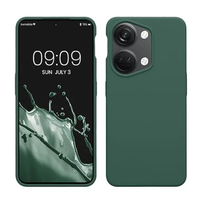 Afbeelding van kwmobile telefoonhoesje geschikt voor OnePlus Nord 3 5G Hoesje met siliconen coating Smartphone case in dennengroen
