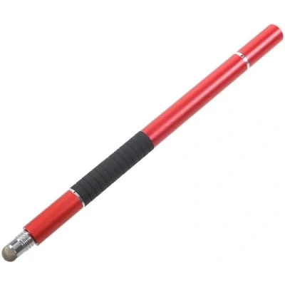 Afbeelding van Universele Stylus Pen Met 3 Verschillende Tips Disc Tip Soft en Balpen Geschikt voor Telefoon Tablet iPad Rood