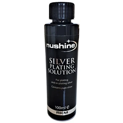 Afbeelding van Nushine Silver Plating Solution 100ml permanent plaat PURE ZILVER op versleten zilver, messing, koper en brons (milieuvriendelijke formule)