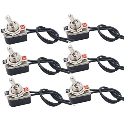 Afbeelding van Senven 6 delige professionele mini tuimelschakelaar voor auto&#039;s met voorbekabelde, aan uit 2 polige SPST metalen auto&#039;s, vrachtwagens en schepen 3A 250VAC/6A 125VAC