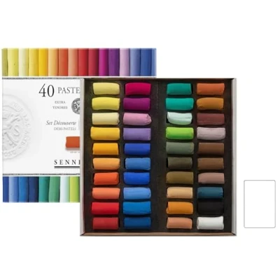Afbeelding van Sennelier Set van droge pastelkleuren 40 zachte pastel&quot;met ecu&quot; Pastel Extra Fins en 1 kaarten