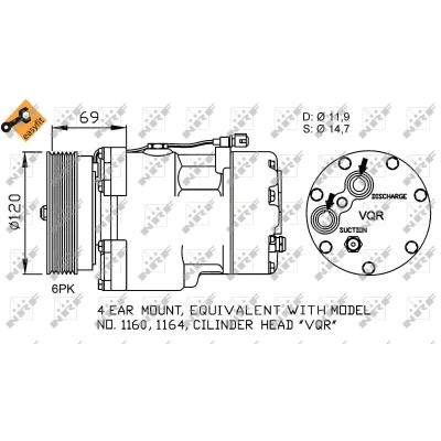 Afbeelding van NRF Airco compressor 32748