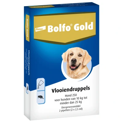Afbeelding van Bolfo Gold Hond Vlooiendruppels 250: 2 PIPET 2.5 ML (29852)
