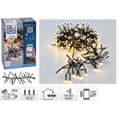Afbeelding van Clusterverlichting met App bediening 576 LED 4 meter warm wit