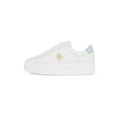 Afbeelding van Tommy Hilfiger leren sneakers wit/lichtblauw