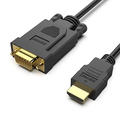 Afbeelding van HDMI naar VGA, BENFEI vergulde VGA 4.5M kabel (mannelijk mannelijk) voor computer, desktop, laptop, pc, monitor, projector, HDTV, Chromebook, Raspberry Pi, Roku, Xbox en meer Zwart
