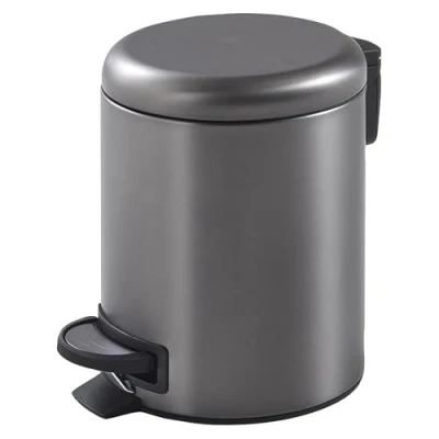 Afbeelding van Gedy Potty pedaalemmer met deksel, 3 liter, Gun Metal