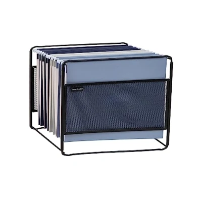 Afbeelding van Mind Reader organizer voor hangmappen, bureauorganizer, opslag, kantoor, metalen gaas, 13&quot; L x 9,75&quot; B 10,25&quot; H, zwart