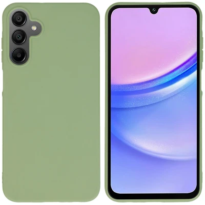 Afbeelding van Samsung Galaxy A15 (4G) Hoesje Siliconen en TPU (zacht) iMoshion Backcover/Softcase Groen Telefoonhoesje