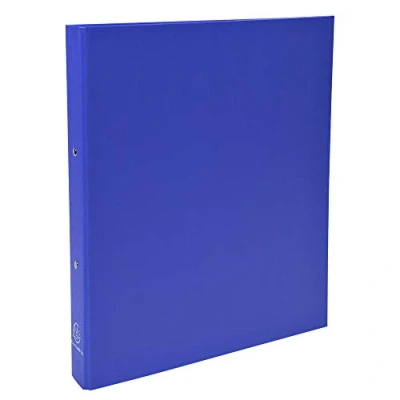 Afbeelding van Exacompta ref. 54372E Doos met 20 overtrokken PP ringbanden harde omslag 2 ronde ringen diameter 30 mm 40 rug Afmetingen: 32 x 26 cm Formaat A4 Kleur : blauw