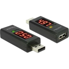 Afbeelding van Delock 65569 Adapter USB 2.0 A male &gt; female met LED indicator voor Volt en Ampère