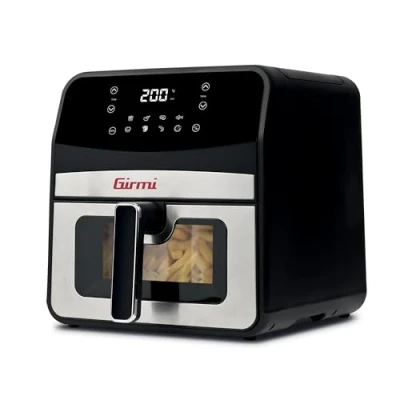 Afbeelding van Girmi FG85 luchtfriteuse met venster &quot;Ecofrit 6,5L&quot;, 8 programma&#039;s, 1700 W, digitaal display, binnenverlichting, anti aanbak tablet, inclusief receptenboek