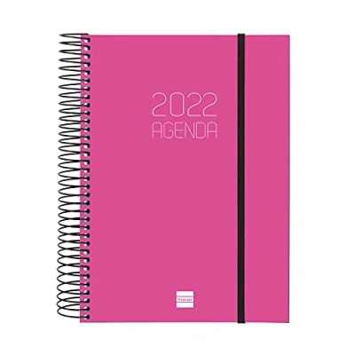 Afbeelding van Finocam Dagkalender 2022 van januari tot december (12 maanden) E10 155 x 212 mm, spiraalbinding, roze