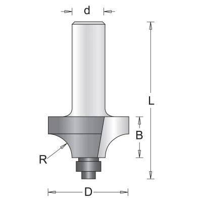 Afbeelding van Hitachi 8 mm afrondfrees met onderlager 31.8 x 52 9.5mm