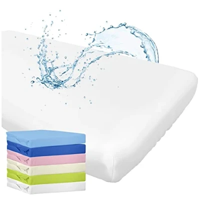 Afbeelding van WhizProducts Hoeslaken met geïntegreerde matrasbeschermer 70 x 140 cm (wit) voor babybed