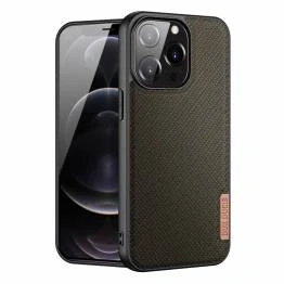 Afbeelding van DUX DUCIS Fino iPhone 13 Pro 6,1&quot; hoesje met geweven oppervlak groen.
