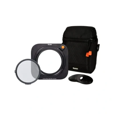 Afbeelding van Rollei Filterhouderset MK 3. Rechthoekige filterhouder incl. magnetisch CPL filter, adapterringen van 52 tot 82 mm en filtertas