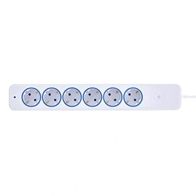 Afbeelding van BLAUPUNKT Stekkerdoos, meervoudig stopcontact, 6 voudig geaarde met touch schakelaar, overbelastingsbeveiliging, overspanningsbeveiliging, wit, 2 meter